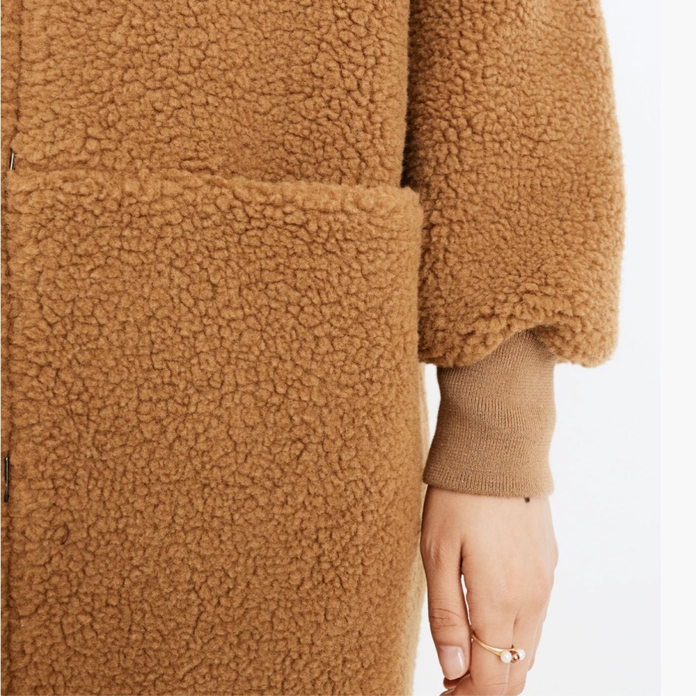 Madewell Bonded Sherpa Cocoon Coat - Picture 4 of 15